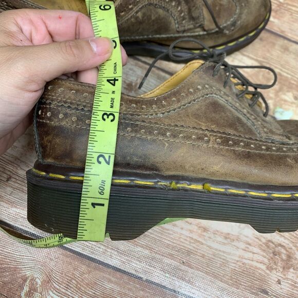 Dr Martens Brown Leather Brogue Shoes 3989 / 34 UK 6 - Made in England - Picture 12 of 14